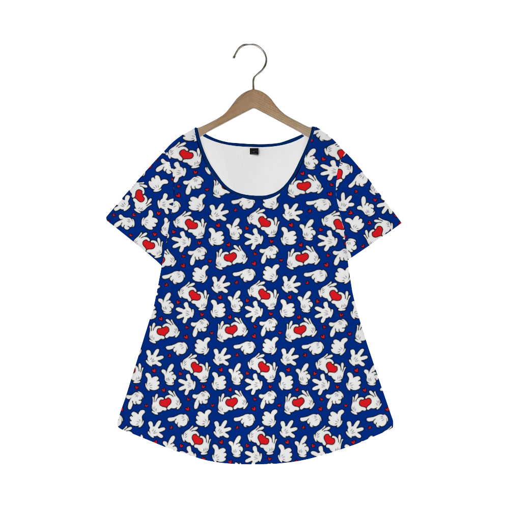 Happy Hands Women's Crew Neck Loose Tunic