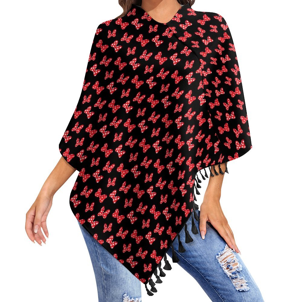 Polka Dot And Bows Tassel Cape