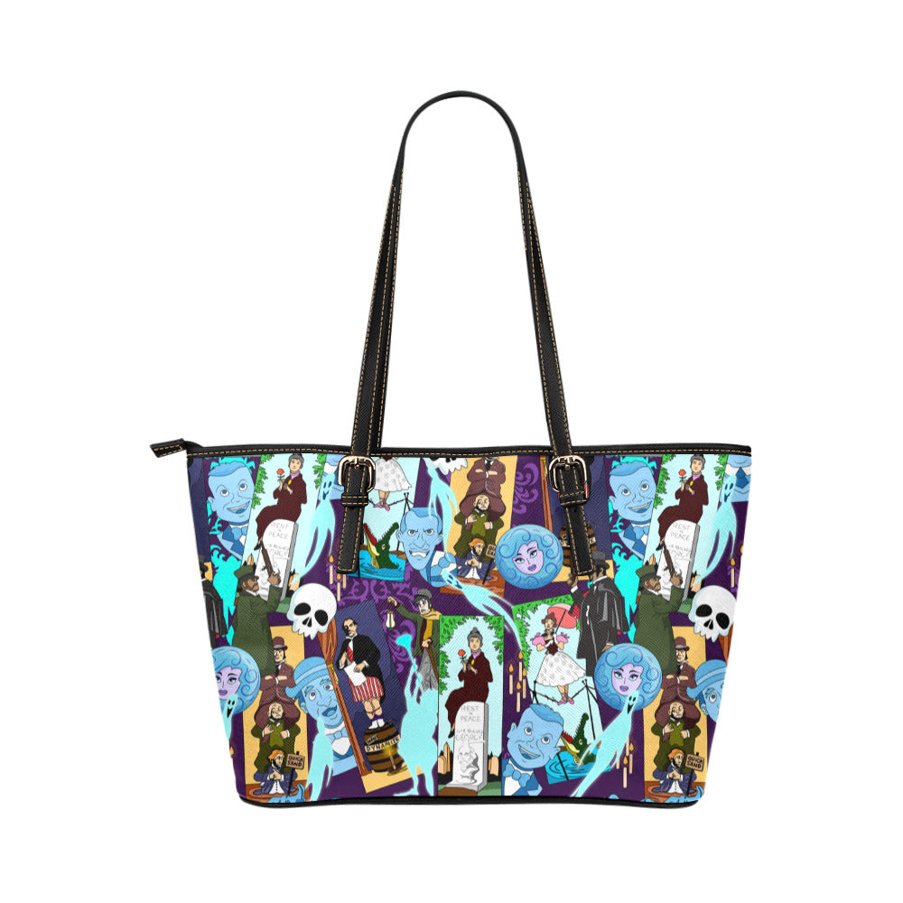 Haunted Mansion Favorites Leather Tote Bag