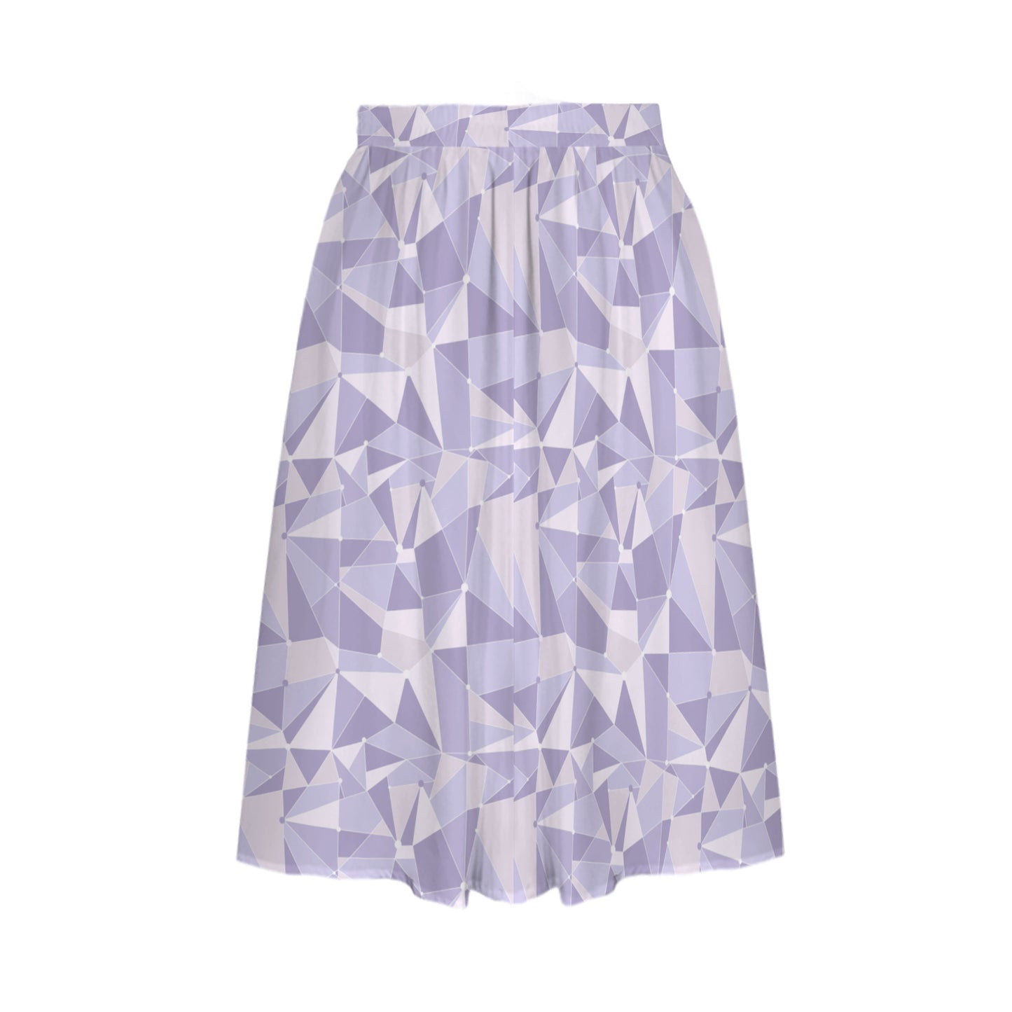 Purple Wall Elastic Waist Midi Skirt With Pockets