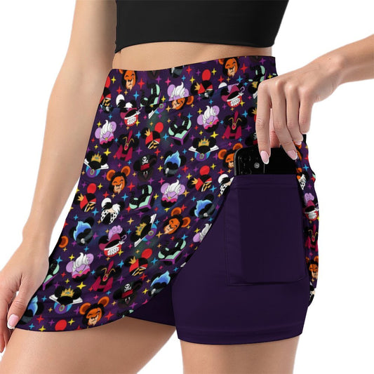 Villains Athletic A-Line Skirt With Pocket Solid Shorts