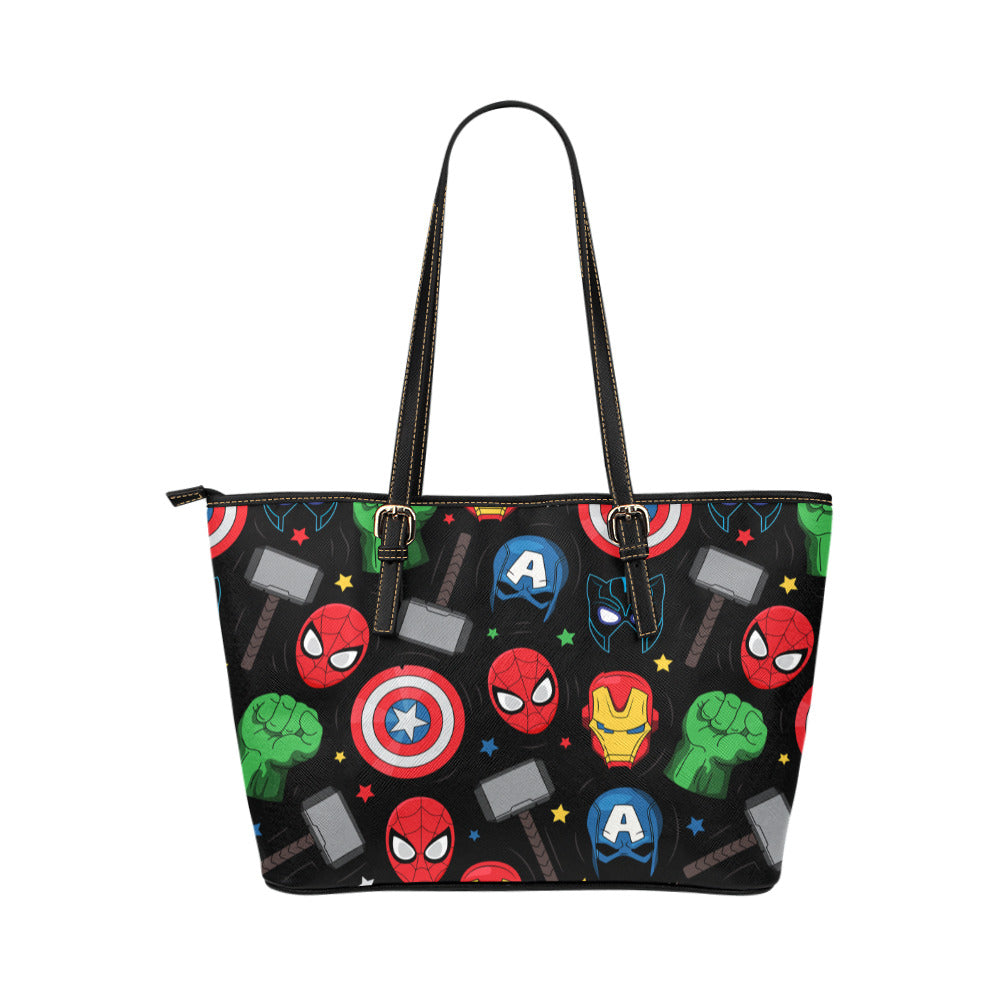 Super Heroes Leather Tote Bag