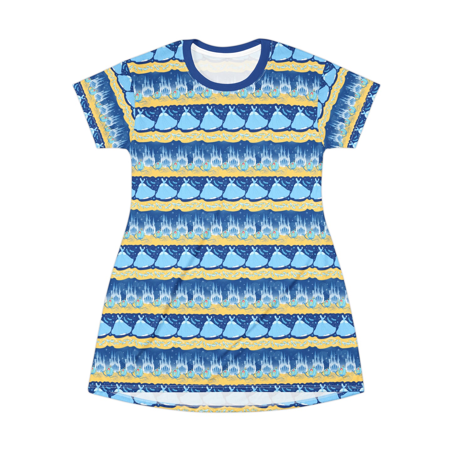 Disney Cinderella Midnight Princcess Line All Over Print T-Shirt Dress