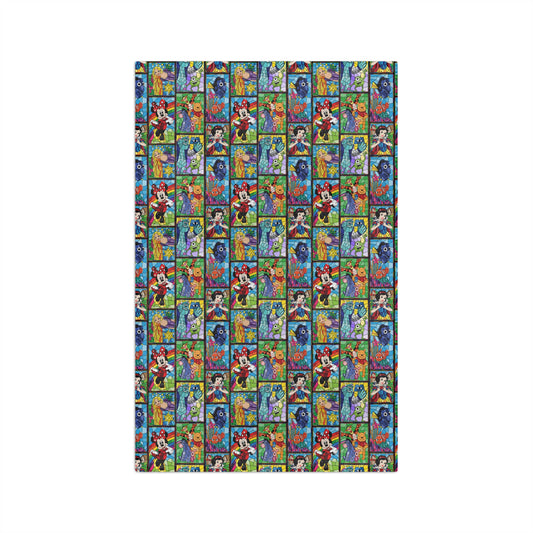 Stained Glass Characters Microfiber Athletic Towel
