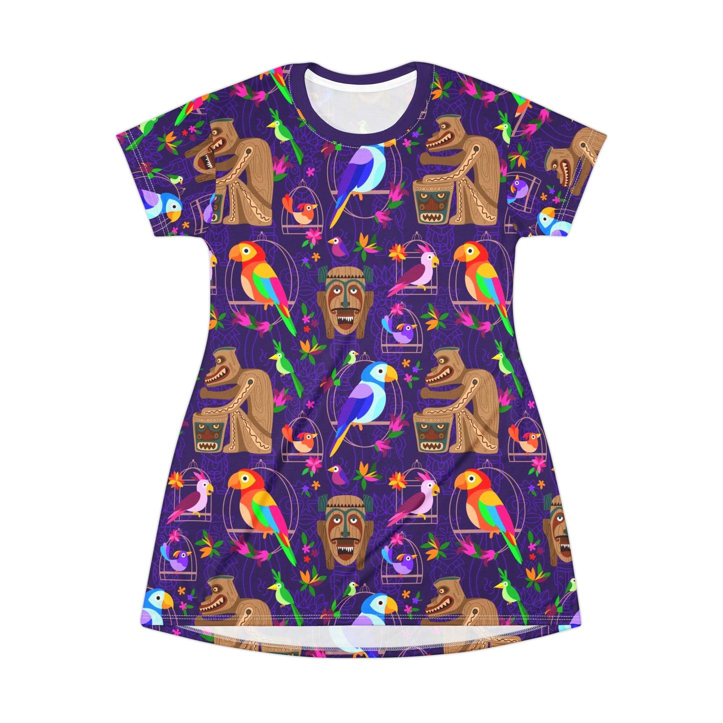 Tiki Plays The Drums T-Shirt Dress - Ambrie