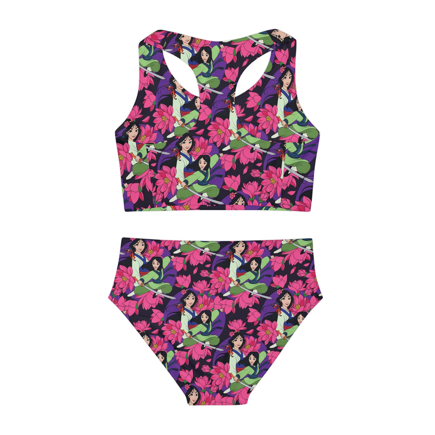 Disney Mulan Blooming Flowers Girls Two Piece Swimsuit