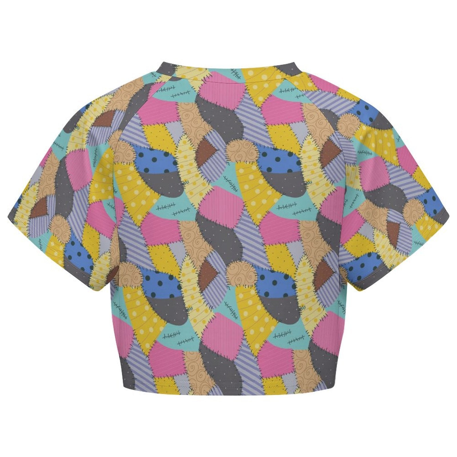 All Over Print Cropped Ralgan T-Shirt - Ambrie