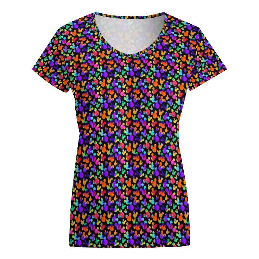 Watercolor Women's V-Neck Short Sleeve T-Shirt