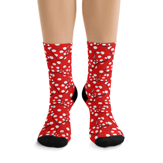 Polka Dots With Red Bows Socks