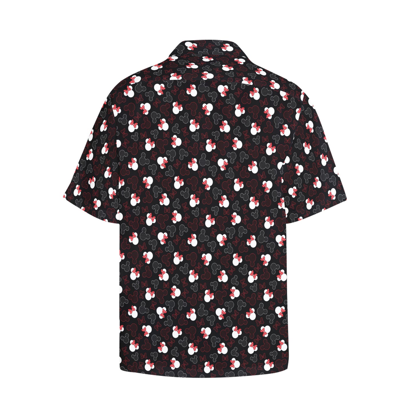 Mickey And Minnie Dots Hawaiian Shirt With Chest Pocket
