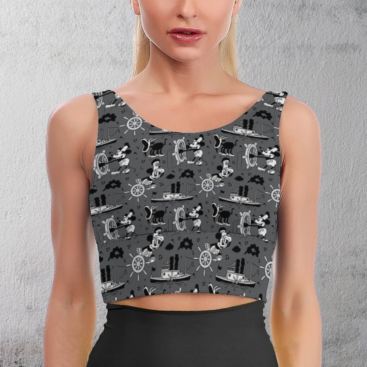 Steamboat Mickey Women's Crop Tank Top - Ambrie