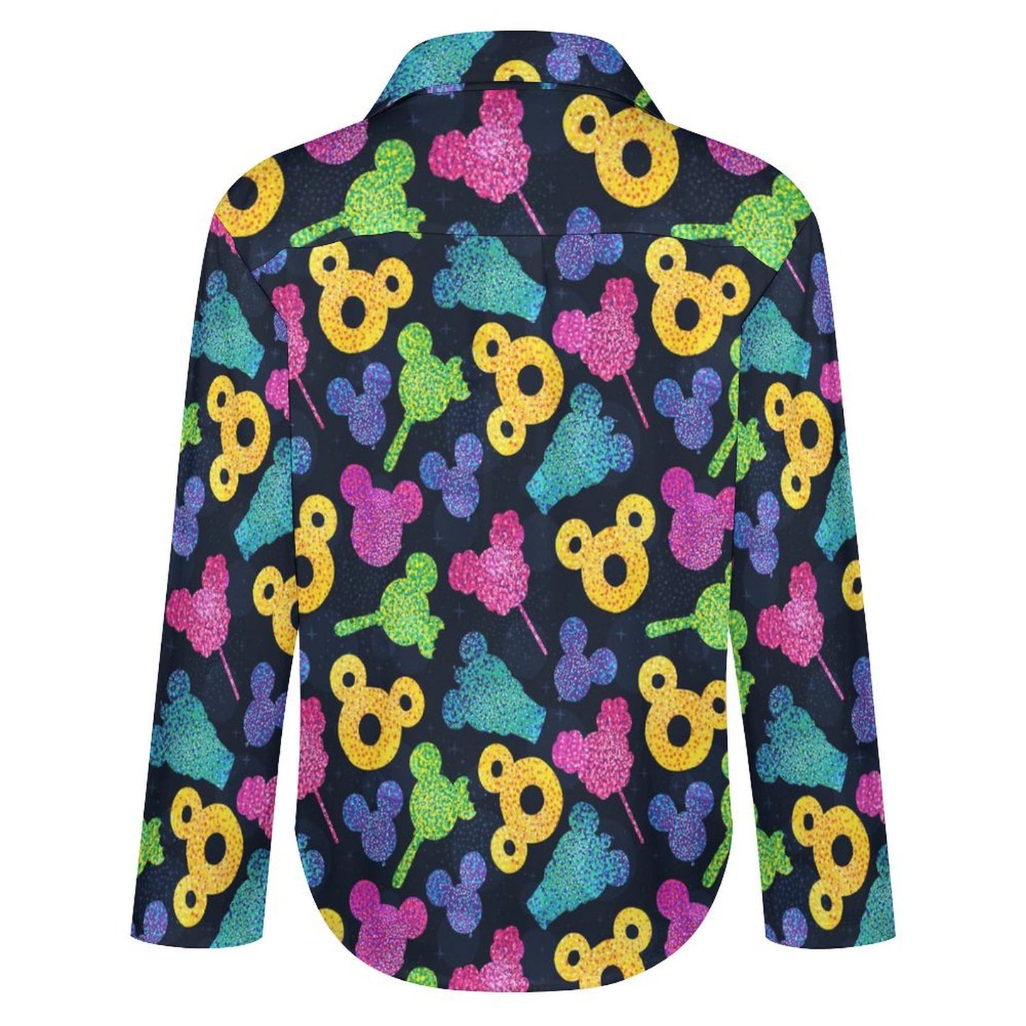 Glitter Park Snacks Long Sleeve Button Up Blouse