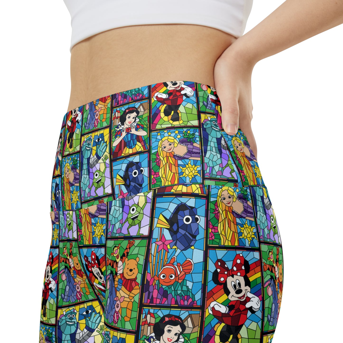 Stained Glass Characters Women's Athletic Workout Shorts