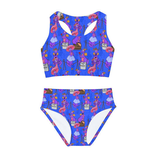 Haunted Mansion Figment Girls Two Piece Swimsuit