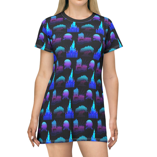 Parks At Night T-Shirt Dress