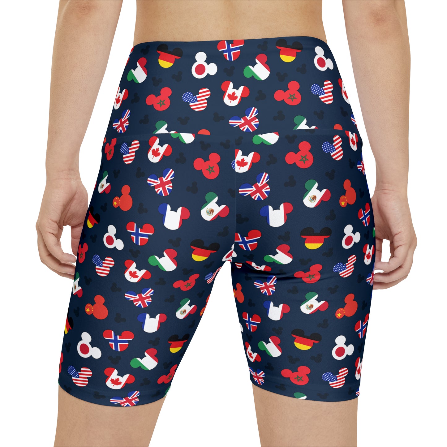 Mickey Flags Women's Athletic Workout Shorts