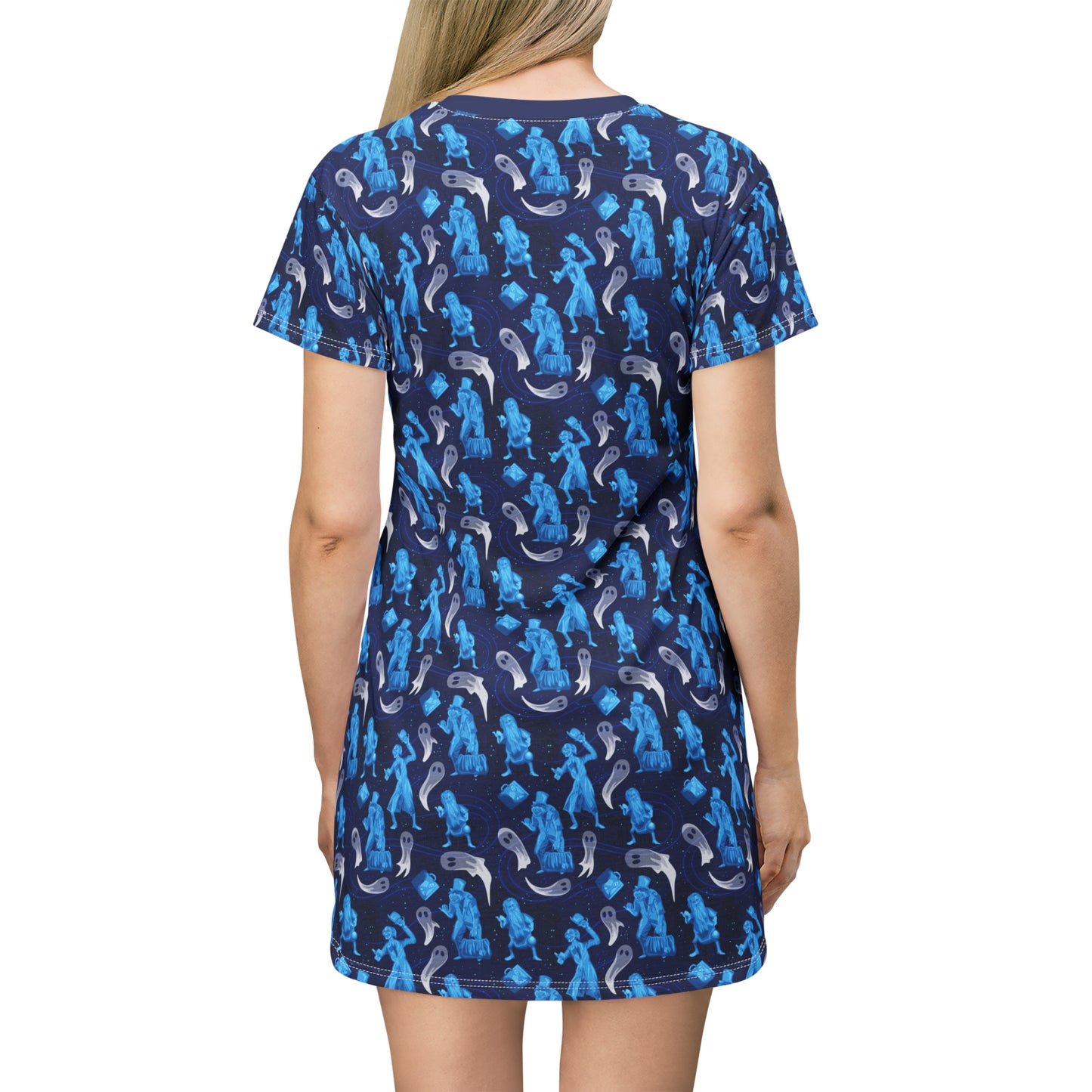 Disney Haunted Mansion Hitchhiking Ghosts All Over Print T-Shirt Dress