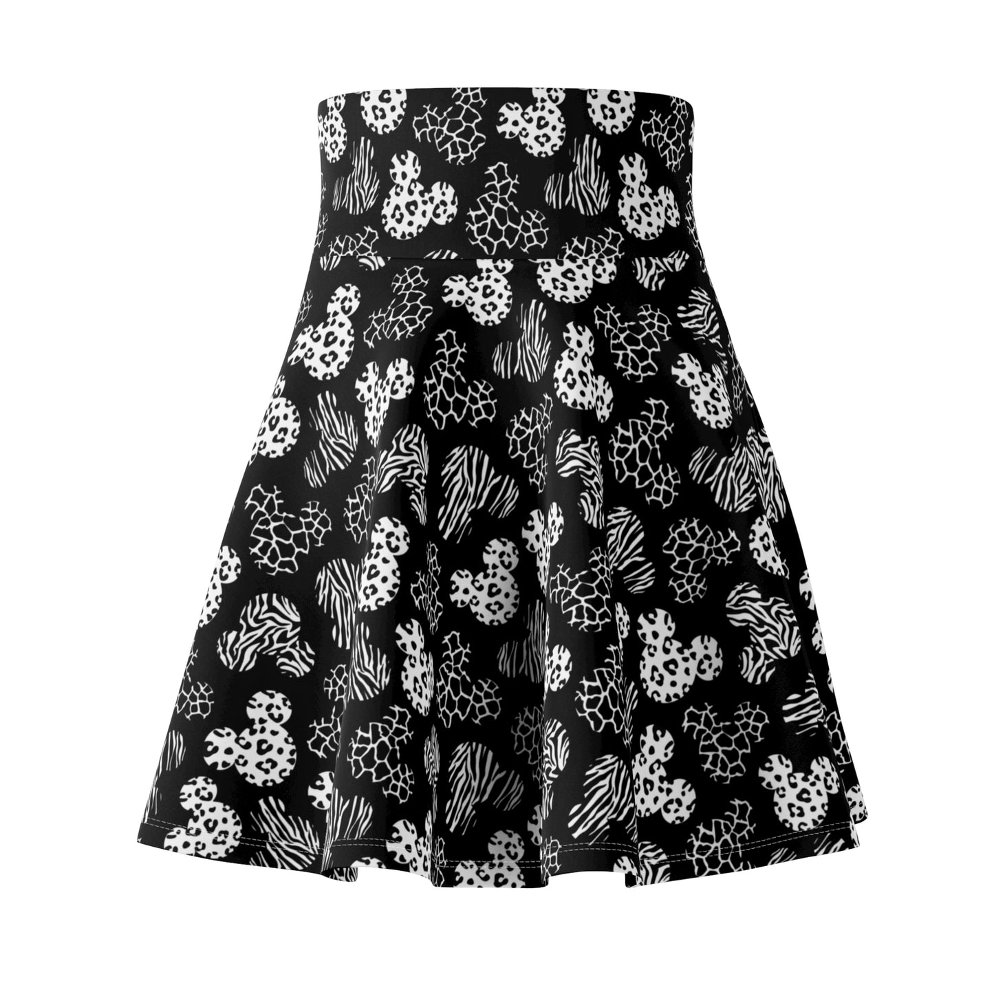 Black And White Animal Prints Women's Skater Skirt