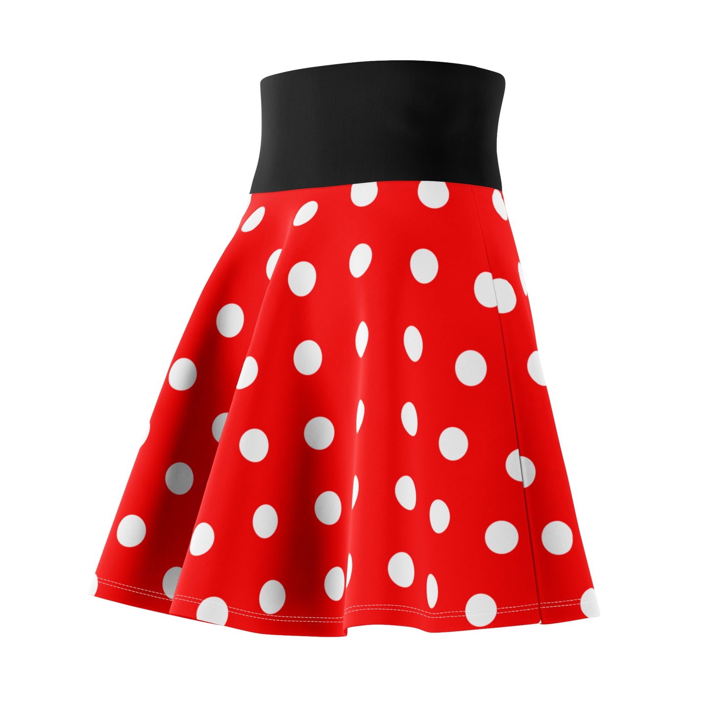 Red With White Polka Dots Women's Skater Skirt