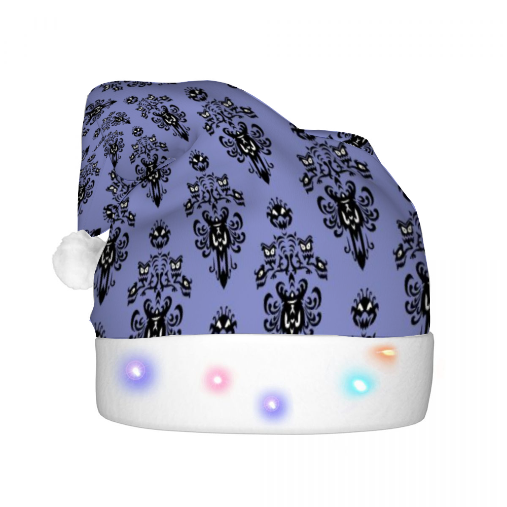 Haunted Mansion Wallpaper LED Light-Up Christmas Hat