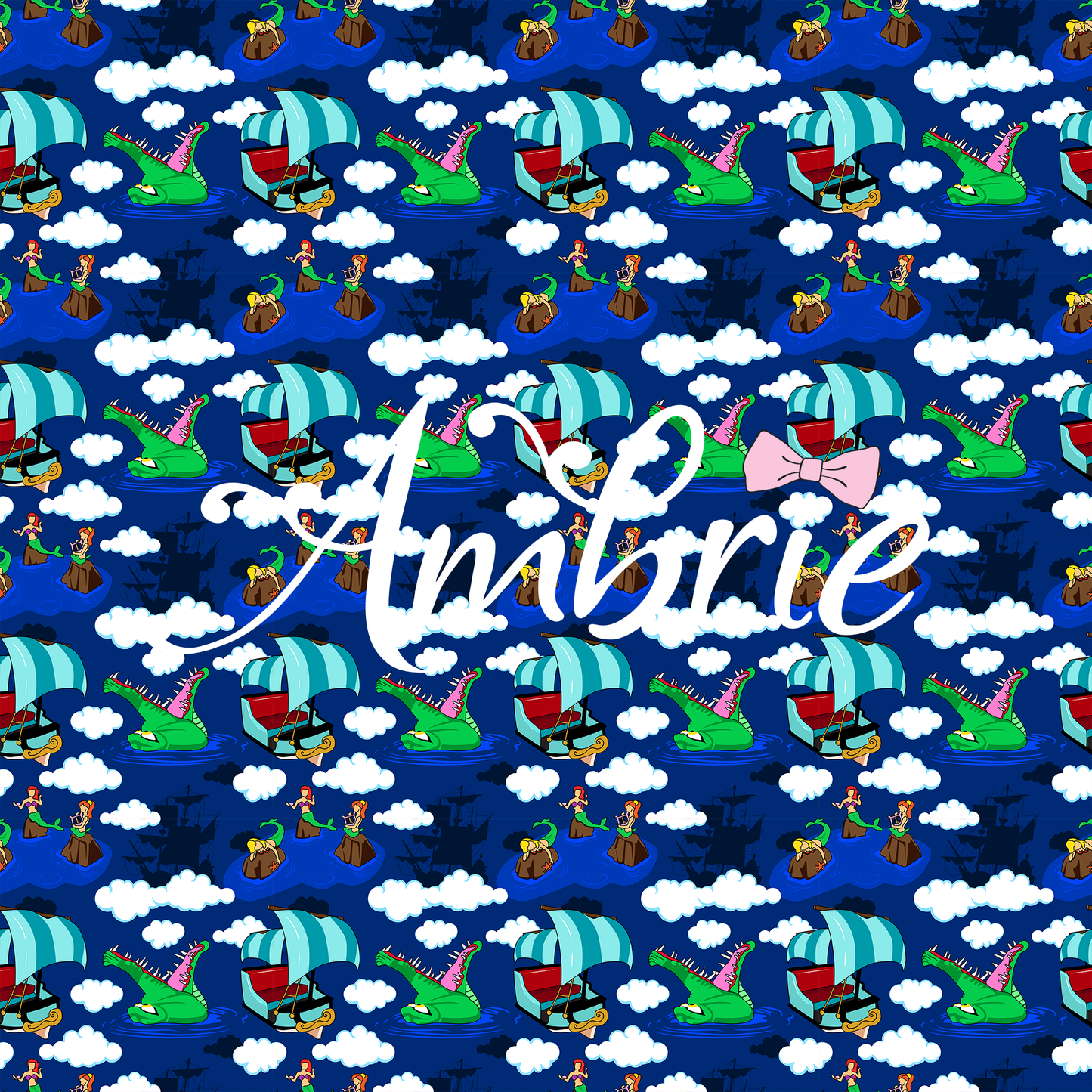 Peter Pan Seamless Pattern, Magical Cartoon Seamless pattern, Fabric Sublimation