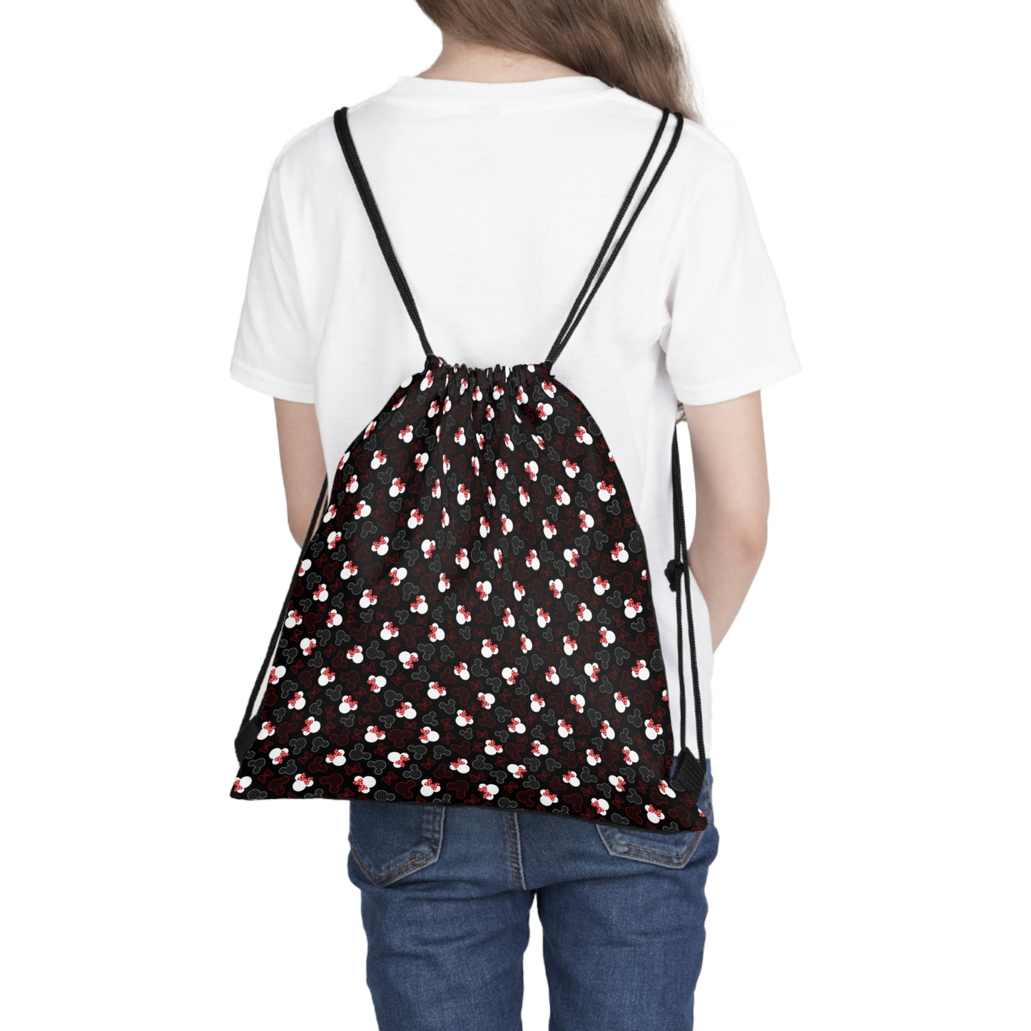 Mickey And Minnie Dots Drawstring Bag