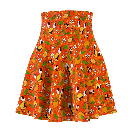 Orange Bird Women's Skater Skirt