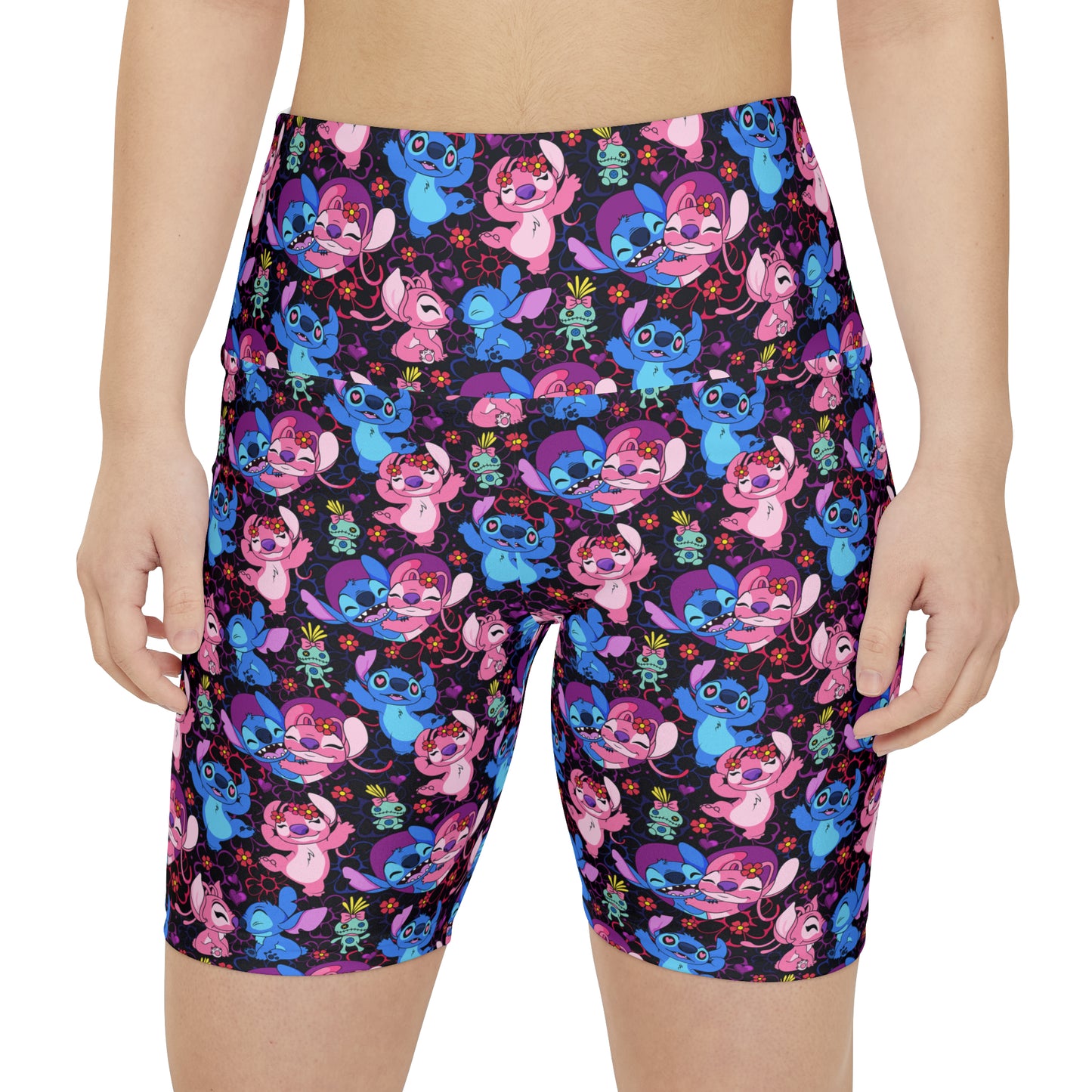 Disney Lilo And Stitch Angel Besties Women's Athletic Workout Shorts