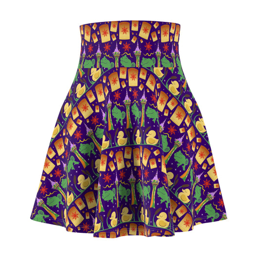 Disney Tangled Rapunzel Magical Hair Character Line Women's Skater Skirt