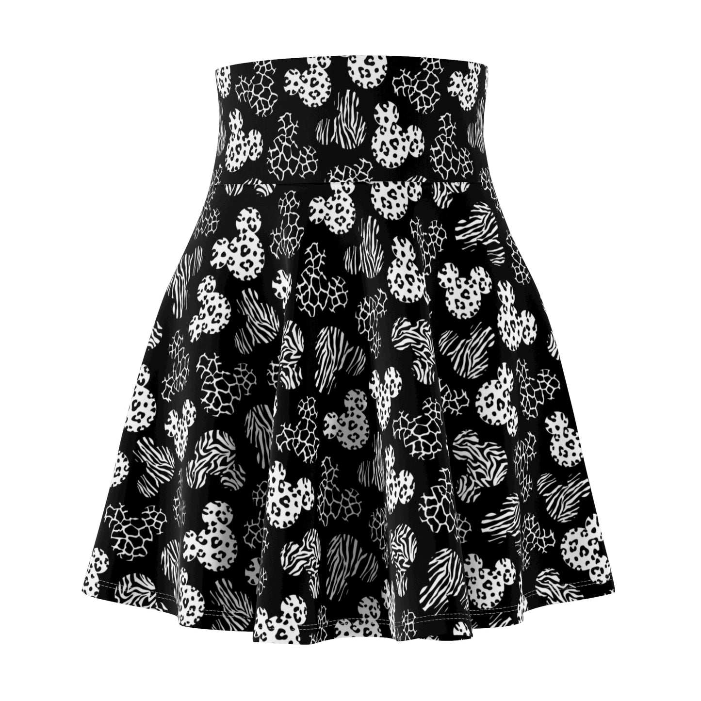 Black And White Animal Prints Women's Skater Skirt