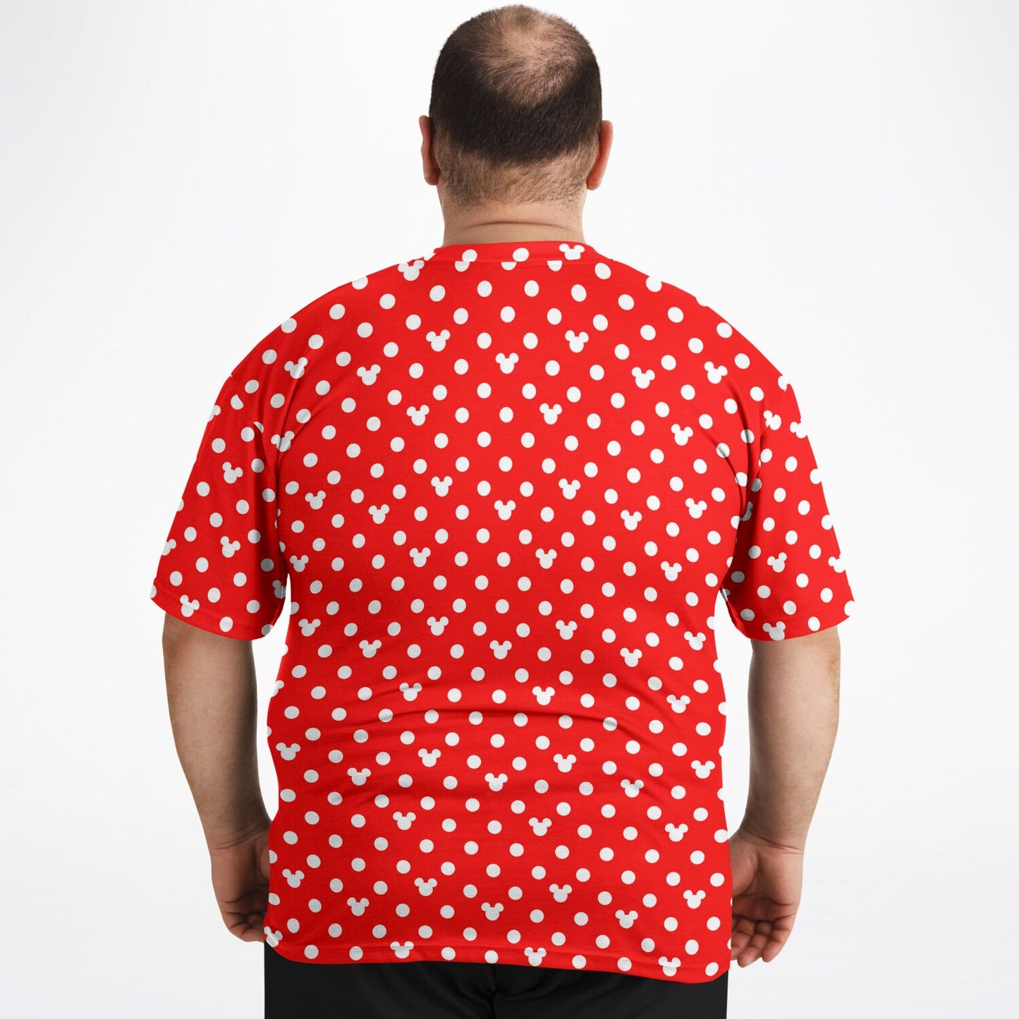 Red With White Mickey Polka Dots Unisex Plus-size T-Shirt