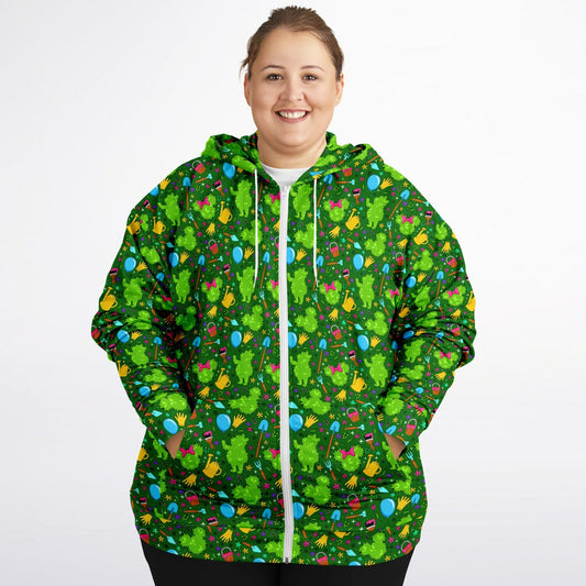 Flower And Garden Plus-size Unisex Zip Hoodie