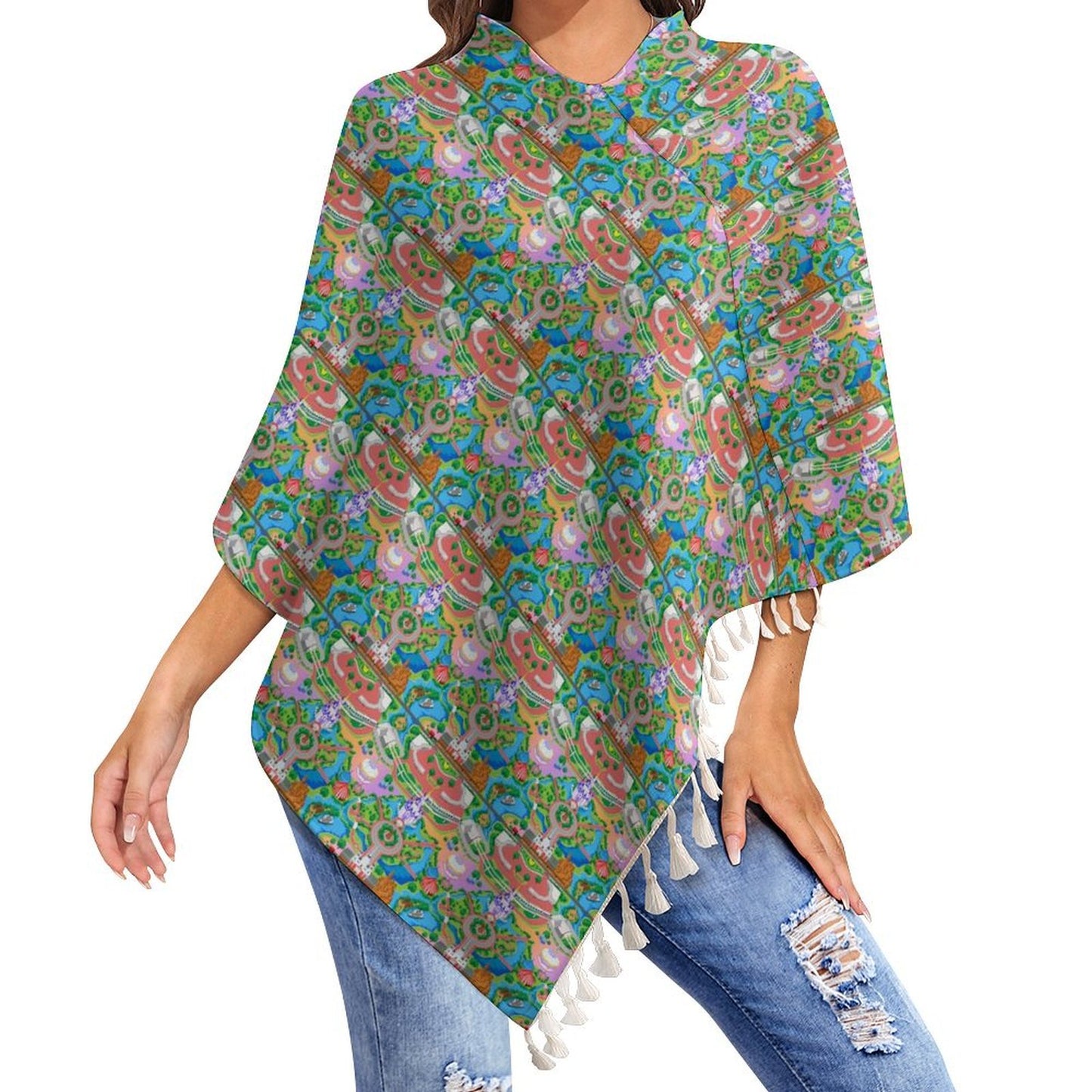 Park Map Tassel Cape