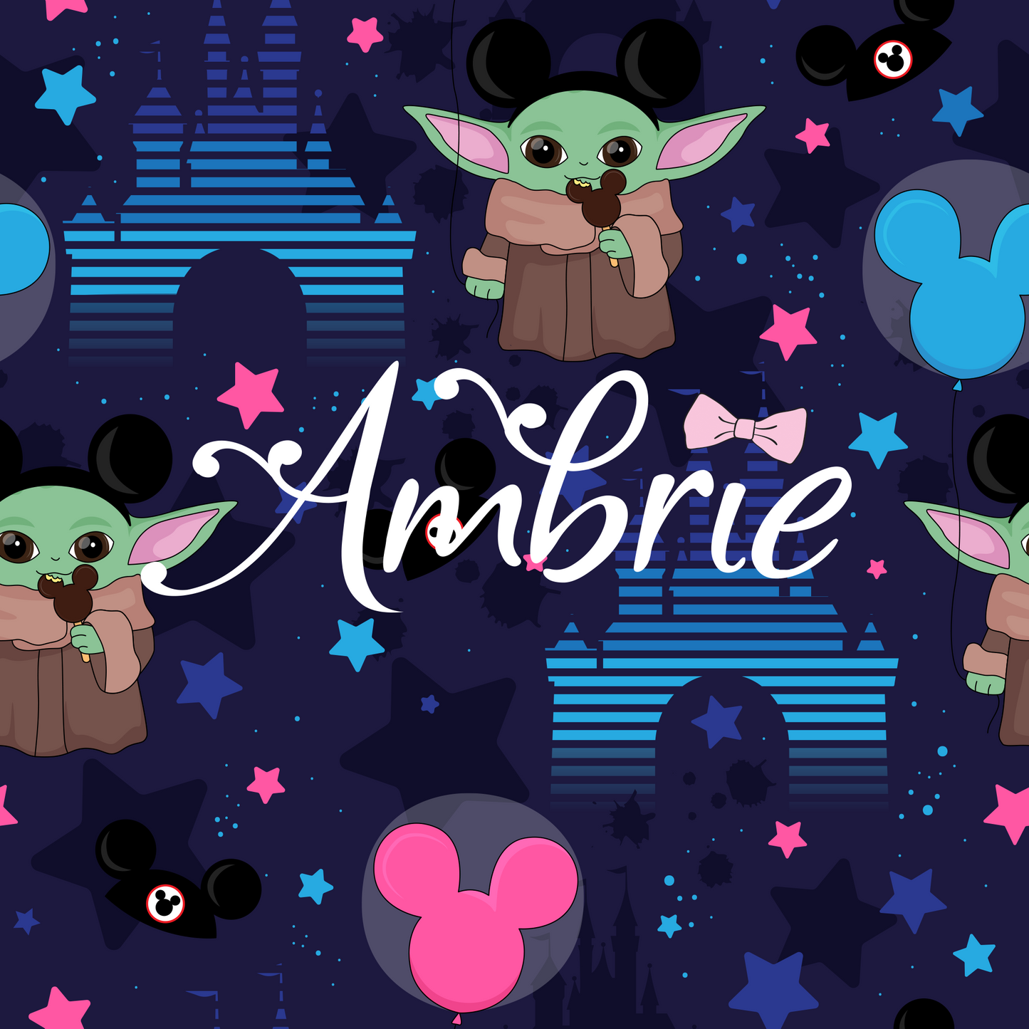 Baby Yoda Seamless Pattern, Magical Cartoon Seamless pattern, Fabric Sublimation