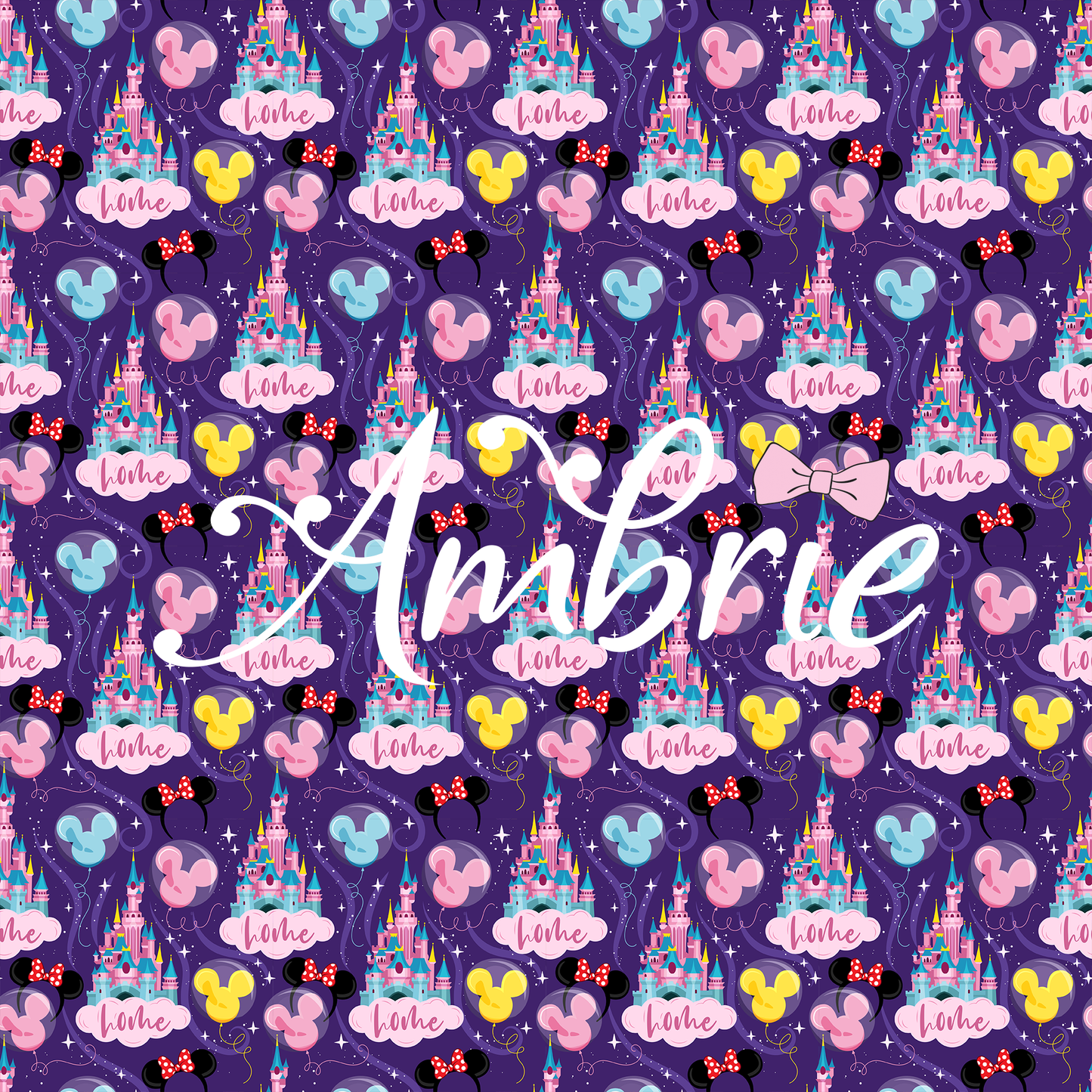 Disney Home Seamless Pattern, Magical Cartoon Seamless pattern, Fabric Sublimation