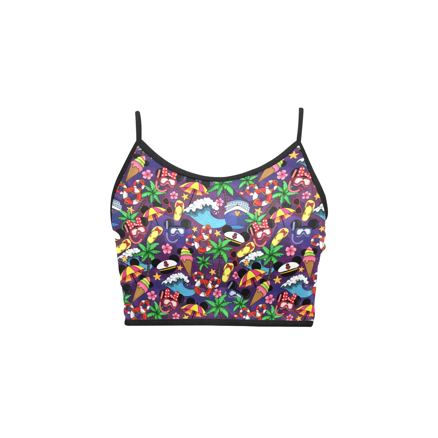 Mickey And Minnie Cruise Women's Spaghetti Strap Crop Top