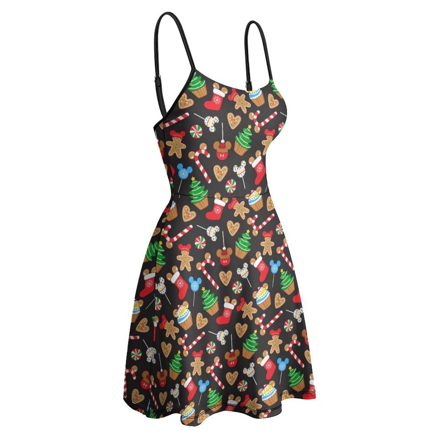 Christmas Snacks Women’s Sling Short Dress - Ambrie