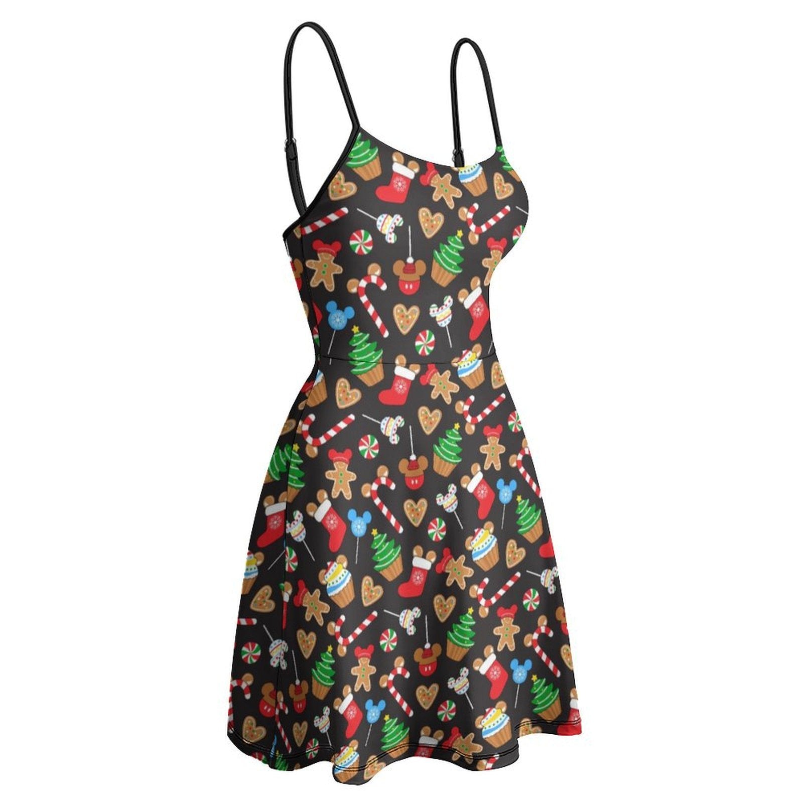 Christmas Snacks Women’s Sling Short Dress - Ambrie