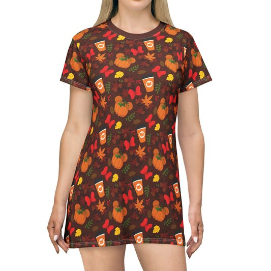 Fall Pumpkins T-Shirt Dress