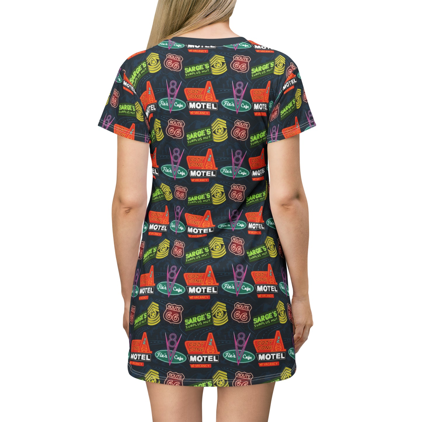 Disney Cars Neon Signs T-Shirt Dress