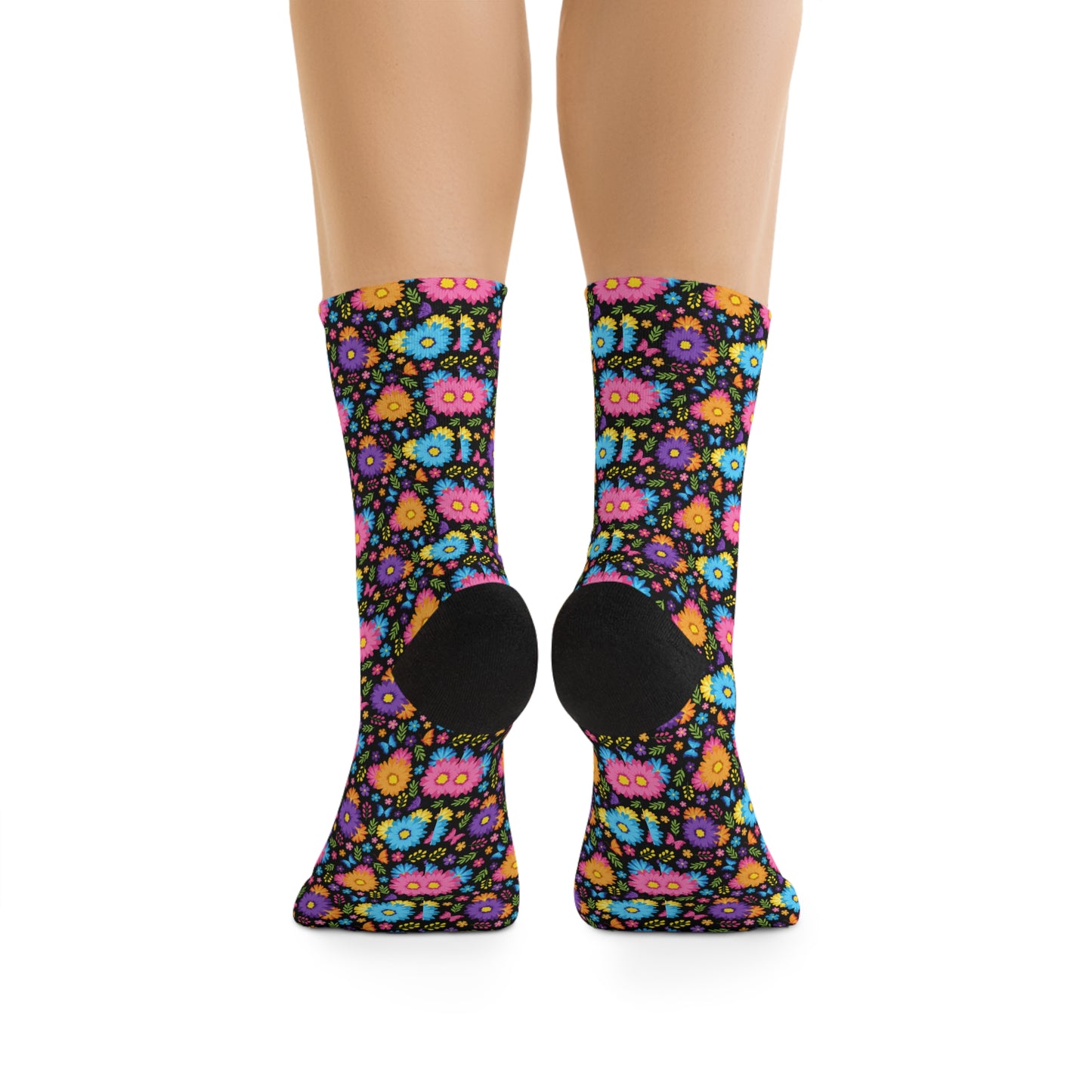 Colorful Spring Flowers Socks