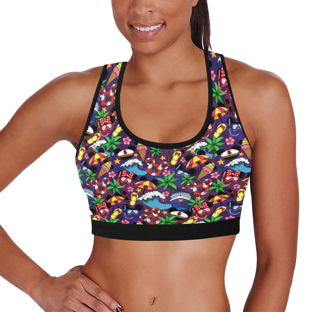 Mickey And Minnie Cruise Women's Sports Bra