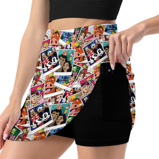 Selfies Athletic A-Line Skirt With Pocket Solid Shorts