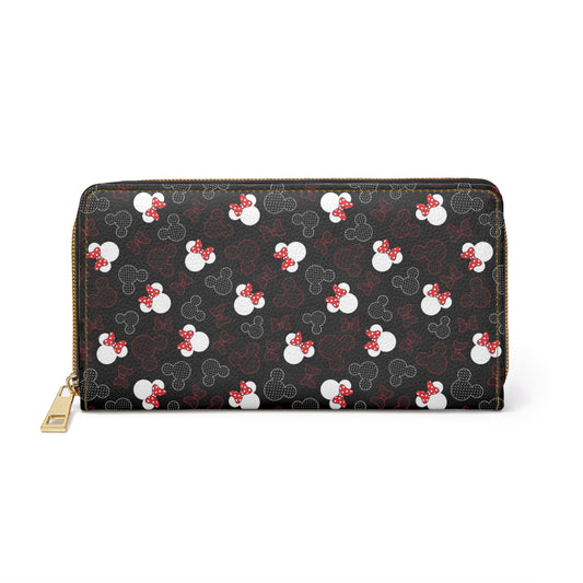 Mickey And Minnie Dots Zipper Wallet