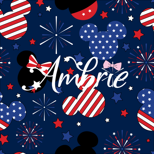 Patriotic Mickey Seamless Pattern, Magical Cartoon Seamless pattern, Fabric Sublimation
