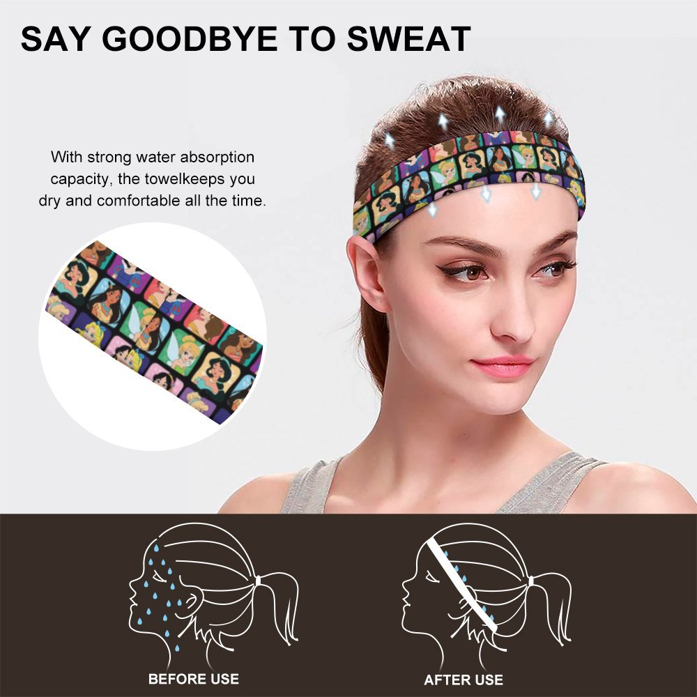 Princess Portraits Sports Sweat Headband