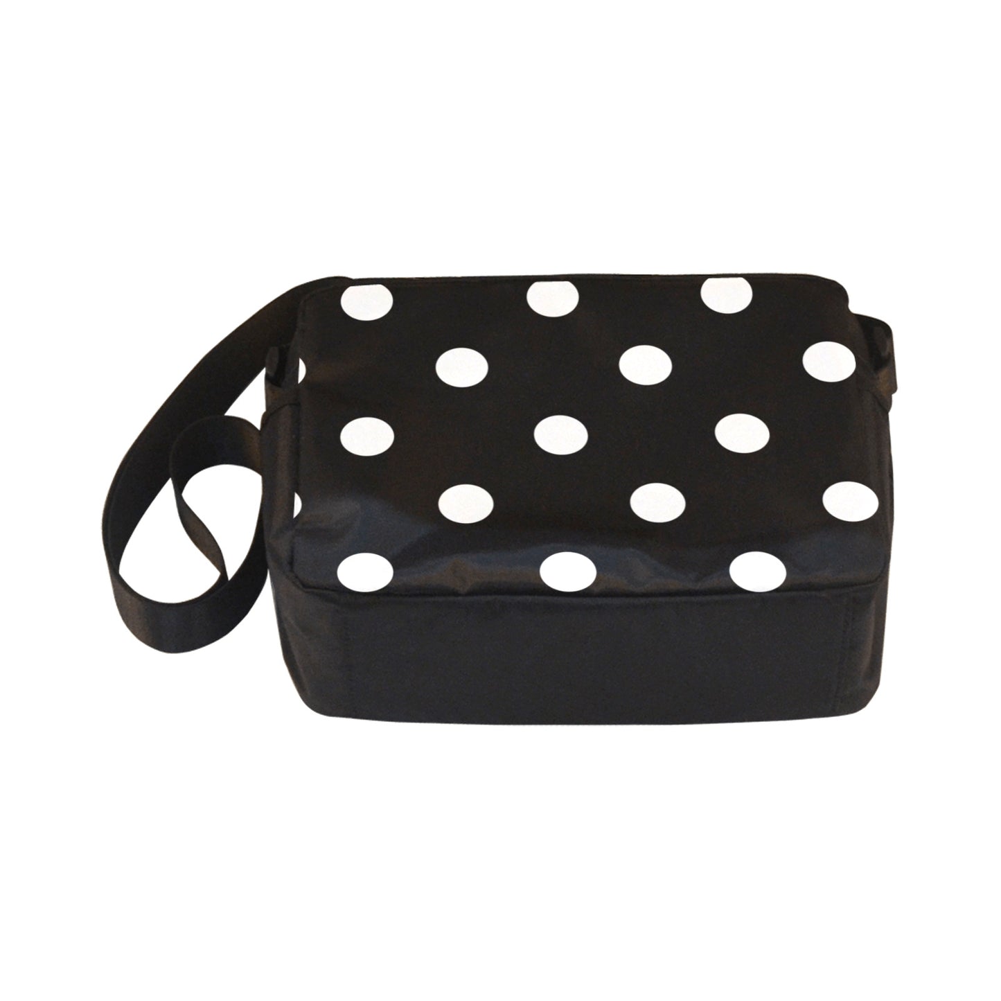 Black With White Polka Dots Classic Cross-body Nylon Bag