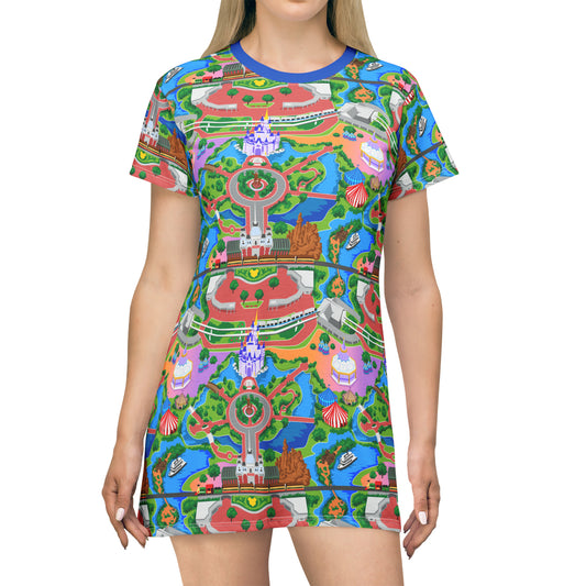 Park Map T-Shirt Dress