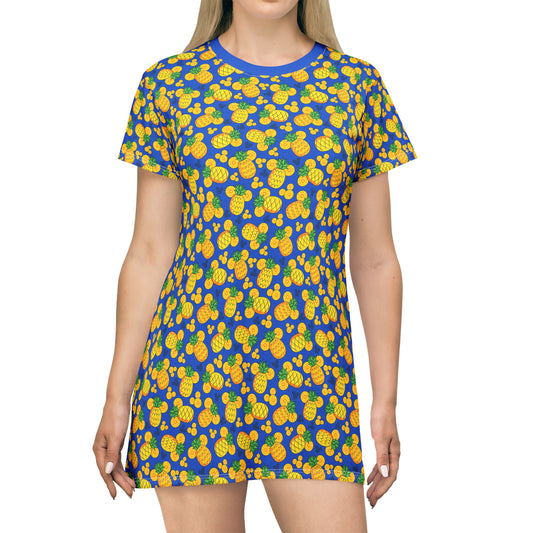 Magical Pineapple All Over Print T-Shirt Dress