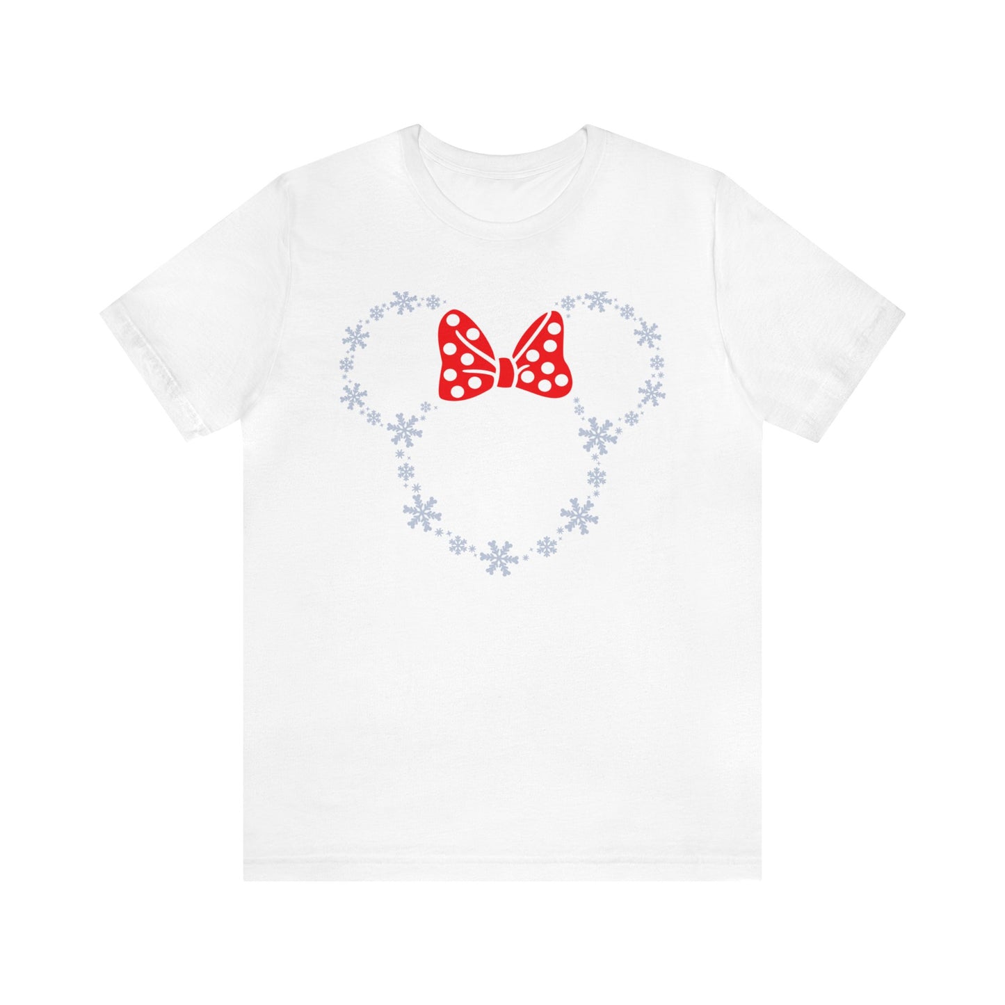 Snow Flakes Red Bow Unisex Graphic Tee